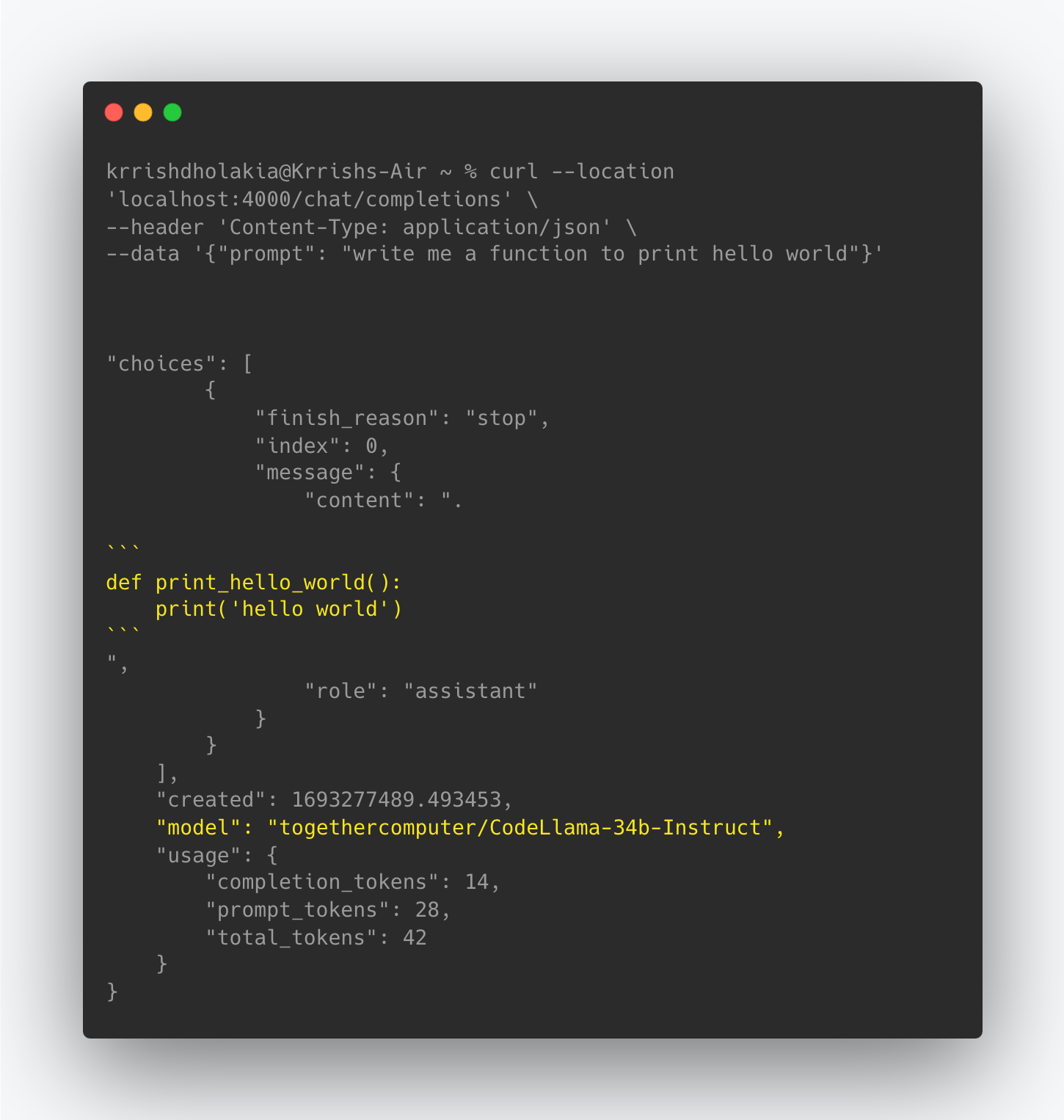 Code Output